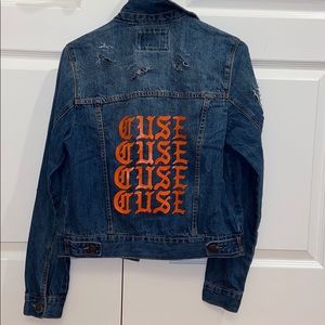 Cause distressed denim jacket